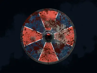 Viking shield 1 - Bloodied Relic Low-poly 3D model