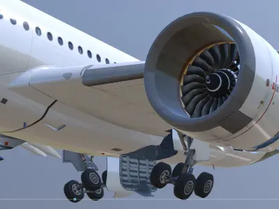 Airbus A350-900 Lufthansa new color livery Low-poly 3D model