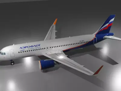 Aeroflot Airbus a320neo 3D Model Low-poly 3D model