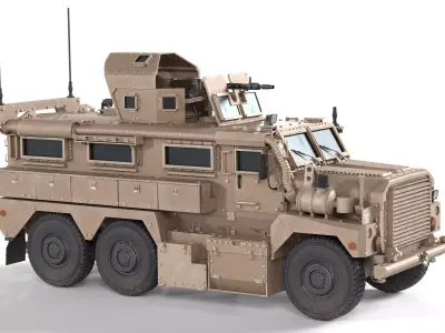 Cougar MRAP Mine Resistant Ambush Protected Vehicle Low-poly 3D model