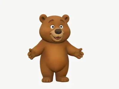 High-Quality Realistic Cute Cartoon Bear 3D model