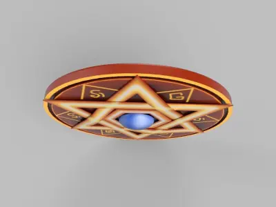 Stylized shield Low-poly 3D model