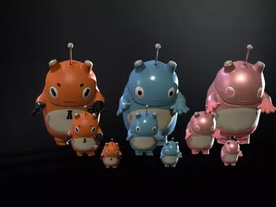 Minirobotic5Pack2 Low-poly 3D model