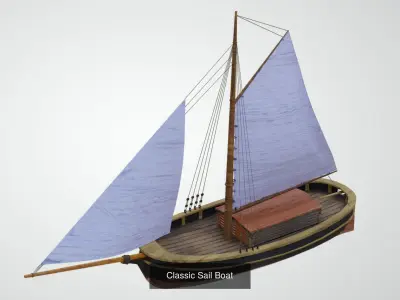 12 Watercraft Models lowPoly 3D model 3D Model Collection