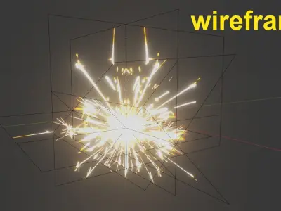 Low poly realistic Muzzle Fire Spark 3D model Low-poly 3D model