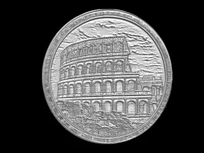 Sculptural Relief Emblem of the Roman Colosseum 3D print model