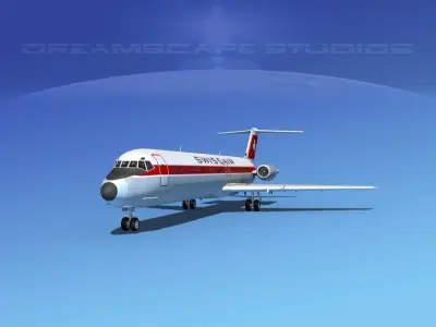 Douglas DC-9-50 Swissair 3D model