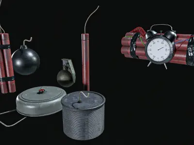 Explosive   7  Pack Low-poly 3D model