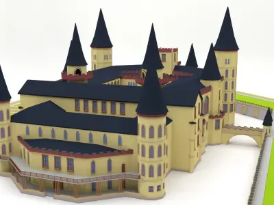 Castle harry potter Low-poly 3D model