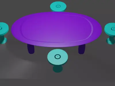 dinner table poly 3D Model  Free 3D model