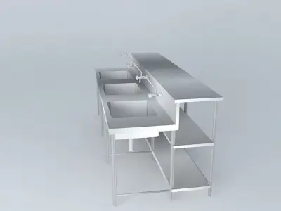 Kit 225 Bench Inox 3 Cubas Alex Marques Free 3D model
