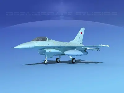 Gen Dyn F-16A Falcon Bahrain 3D model