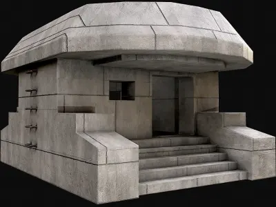 Military Concrete Bunker Base PBR Collection 