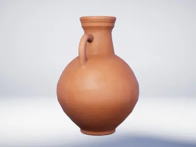 Roman Terracotta Flagons - 2 Variations Low-poly 3D model