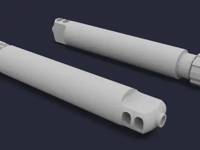 Silencer set of camouflaged gun barrels Low-poly 3D model