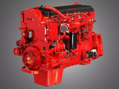 ISX15 Heavy Duty Truck Engine - 6 Cylinder Diesel Engine 3D model