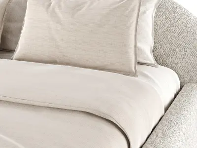 Quin Fabric Panel Bed Free 3D model