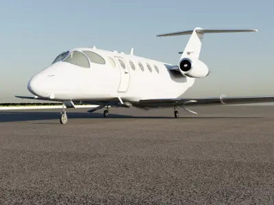 Hawker 400XP Jet Plane 3D model - interior included Low-poly 3D model