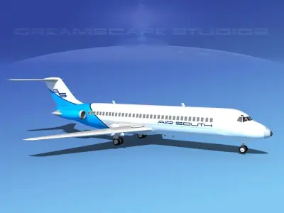 Douglas DC-9-30 Air South 3D model