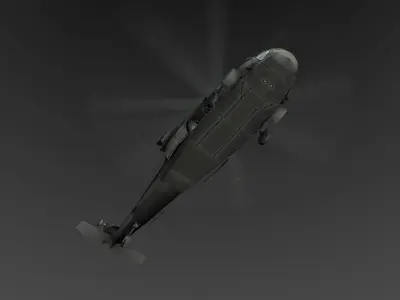 Black Hawk UH-60 Low poly Flying Low-poly 3D model