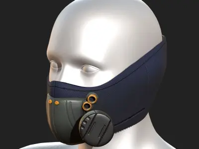 gas mask helmet scifi futuristic Low-poly 3D model