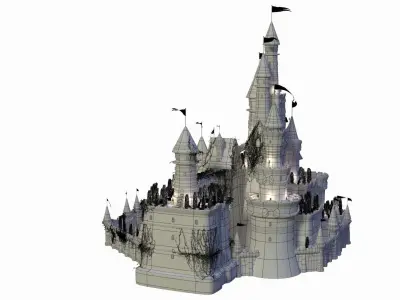 Fantasy night castle 3D model