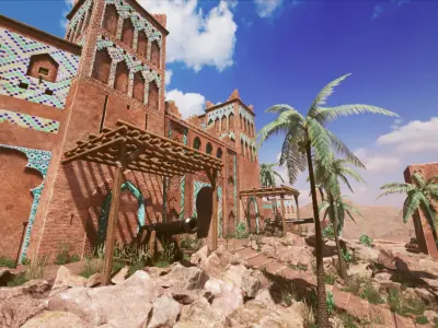 Middle Eastern Kasbah Fortress - Unreal Engine Low-poly 3D model