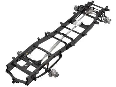 DUALLY PICKUP TRUCK CHASSIS 4WD IFS 3D model