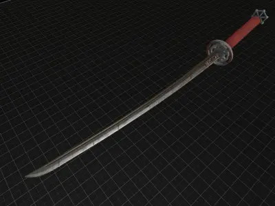 Katana two samurai swords Low-poly 3D model