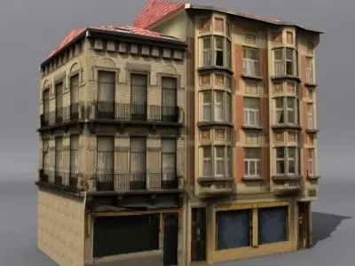 Low Poly Building 04 3D model