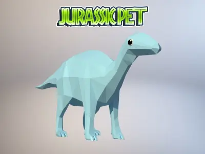 Iguanodon bernissartensis Low-poly 3D model