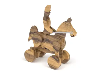 Wooden toy rider 3D model