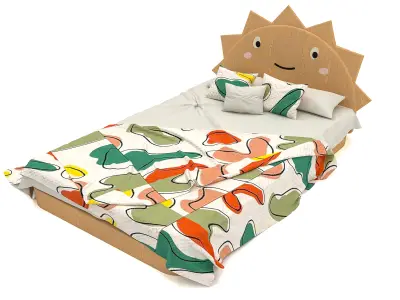 Sunny Dreams Bed  Free low-poly 3D model