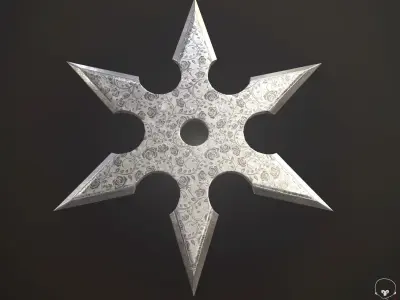 Suriken Ninja weapon Low-poly 3D model