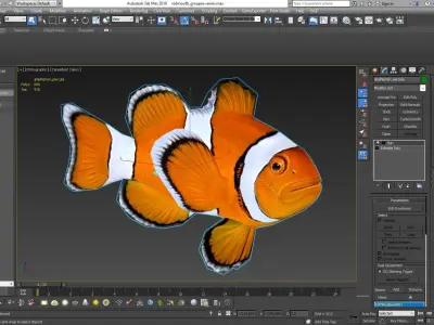 Fish Amphiprion percula Low-poly 3D model