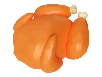 Cartoon Grilled Chicken Low-poly 3D model