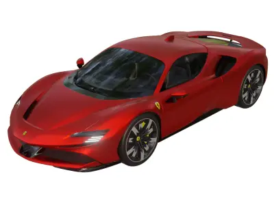 Ferrari SF90 Stradale Low-poly 3D model