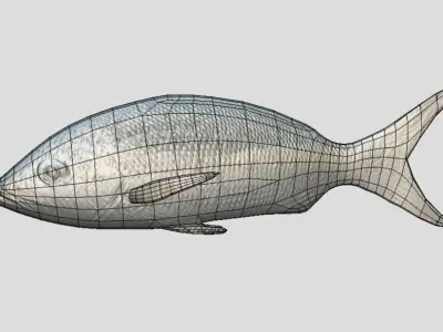 Yellow Snapper Low-poly 3D model