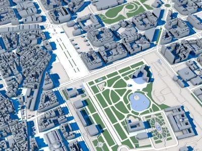 Part Of Barcelona City Spain 3D model