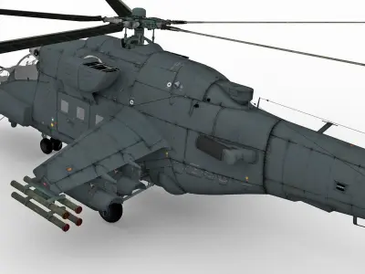 Mil Mi-35M Low-poly 3D model