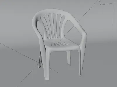 Plastic chair 3D model Free low-poly 3D model