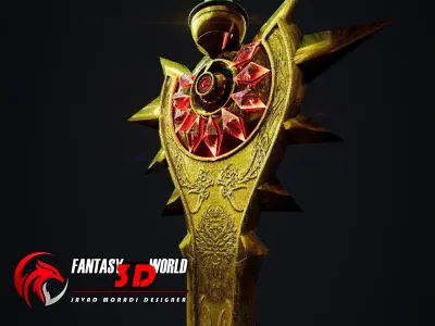 Sun Sword Low-poly 3D model