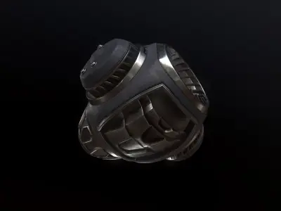 Robot futuristic jet engine Low-poly 3D model