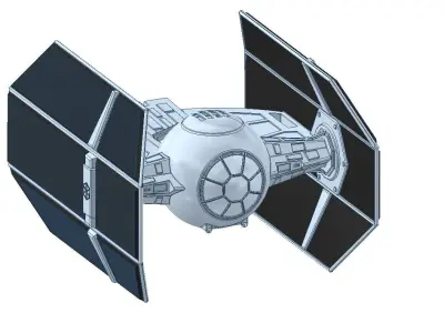 Starwars TIE Advanced x1 scale 1 in 87 3D print model