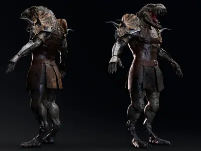 Theropod Rex Man - Maya Fbx Projects Low-poly 3D model