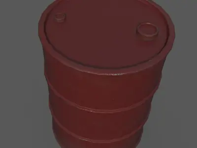 Oil Barrel Low-poly 3D model
