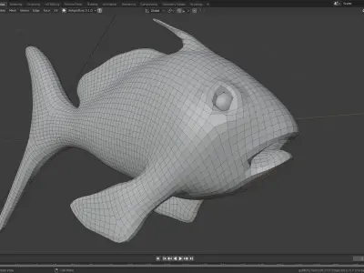 goldfish lowpoly fish Low-poly 3D model
