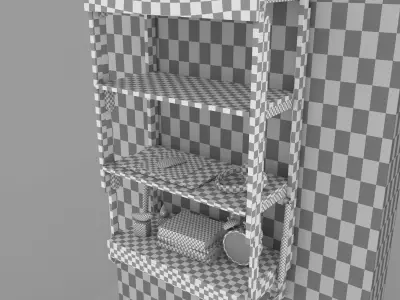 Wall Mounted Convertible Shelf and Table with Rigging 3D model