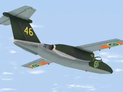 SAAB 105 SK60B Low-poly 3D model
