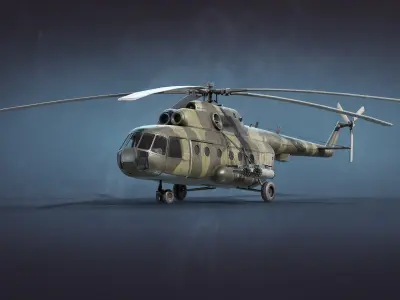 Mi-8 Military Low-poly 3D model
